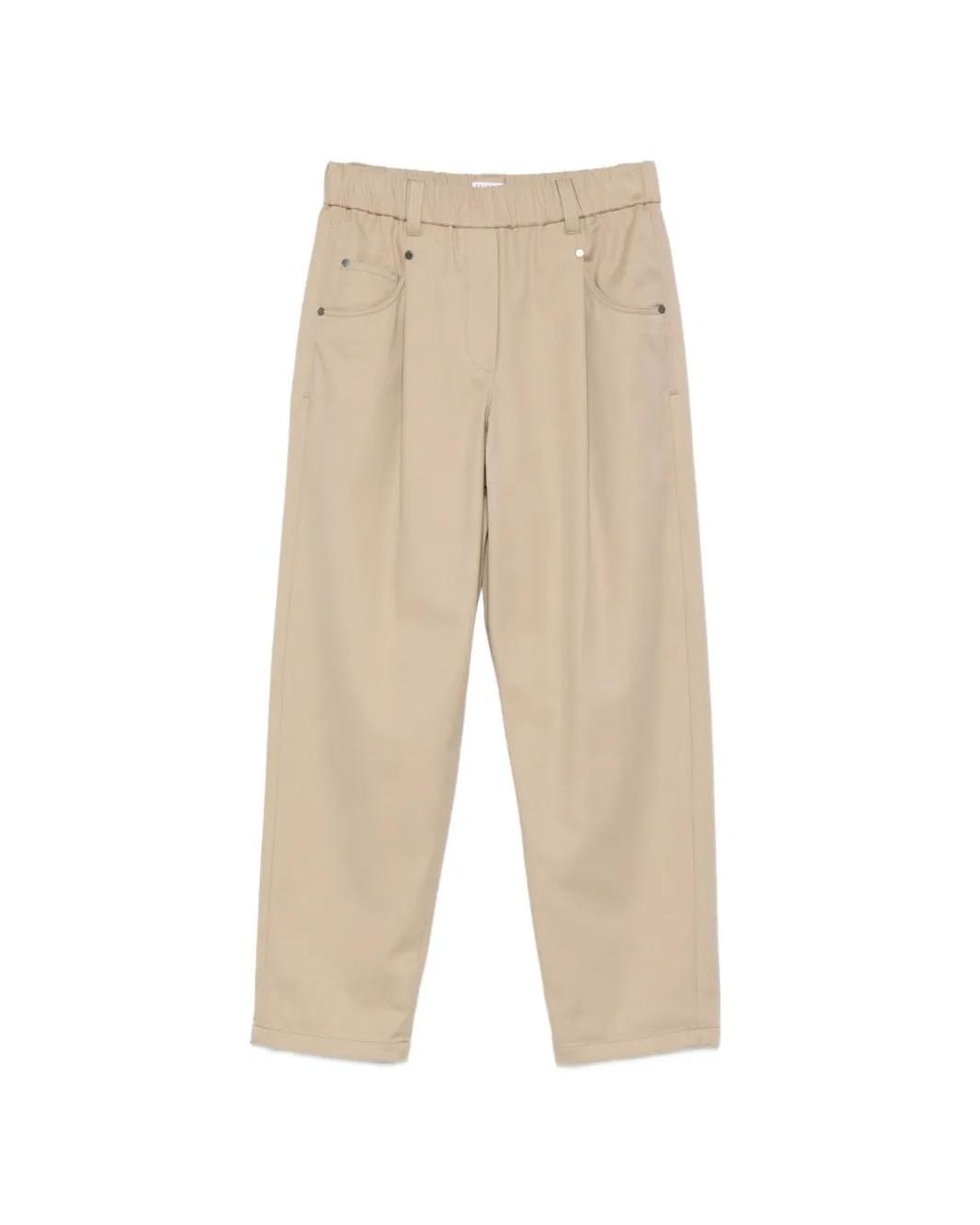 Brunello Cucinelli Natural Elasticated-Waist Trousers