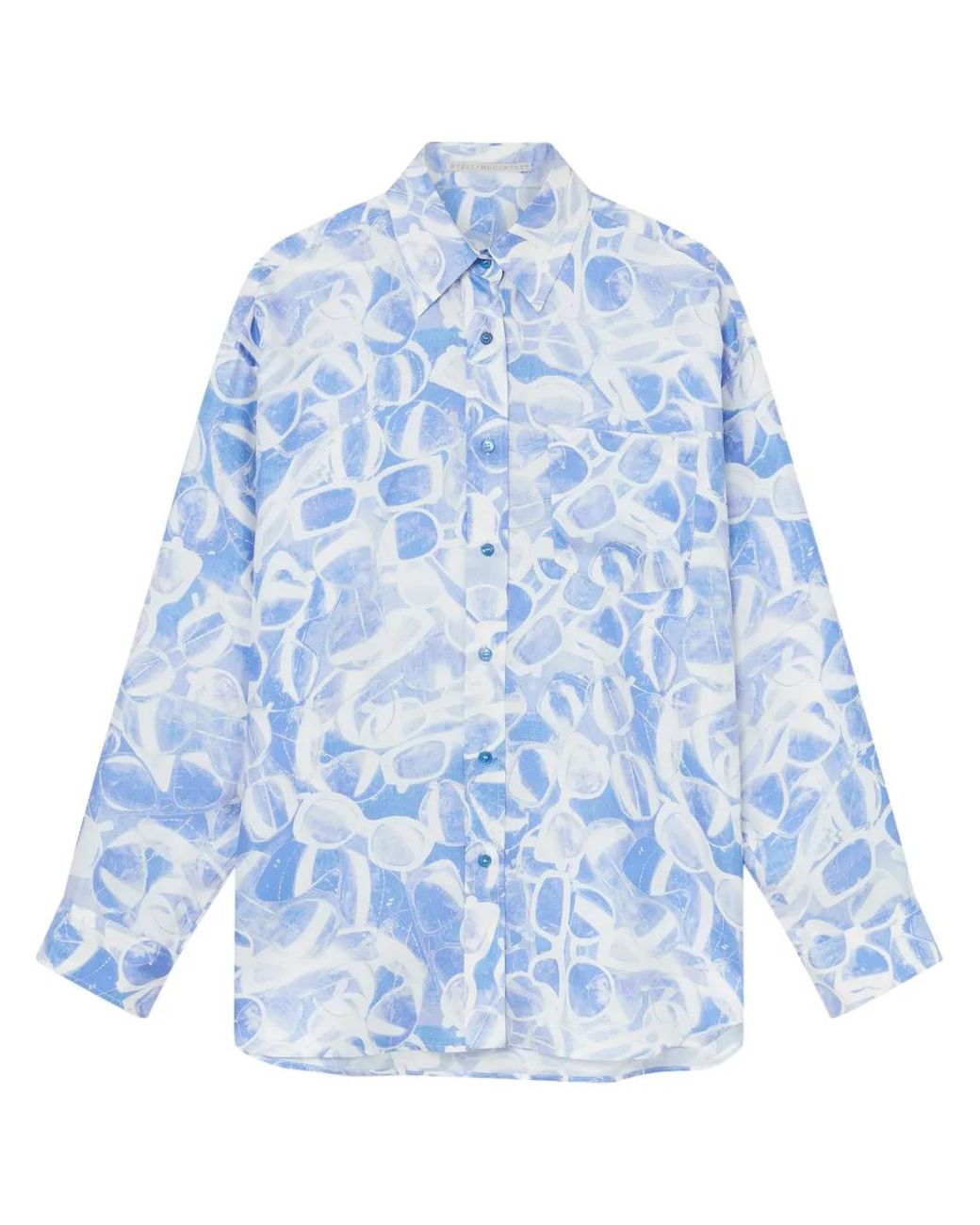 Stella McCartney Blue Sunglasses-Print Shirt