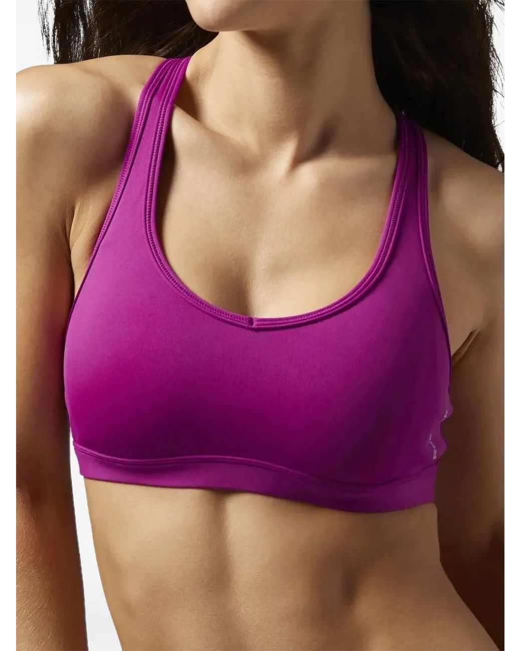 Reebok Purple Crossfit Studio Racer-Back Sports Bra