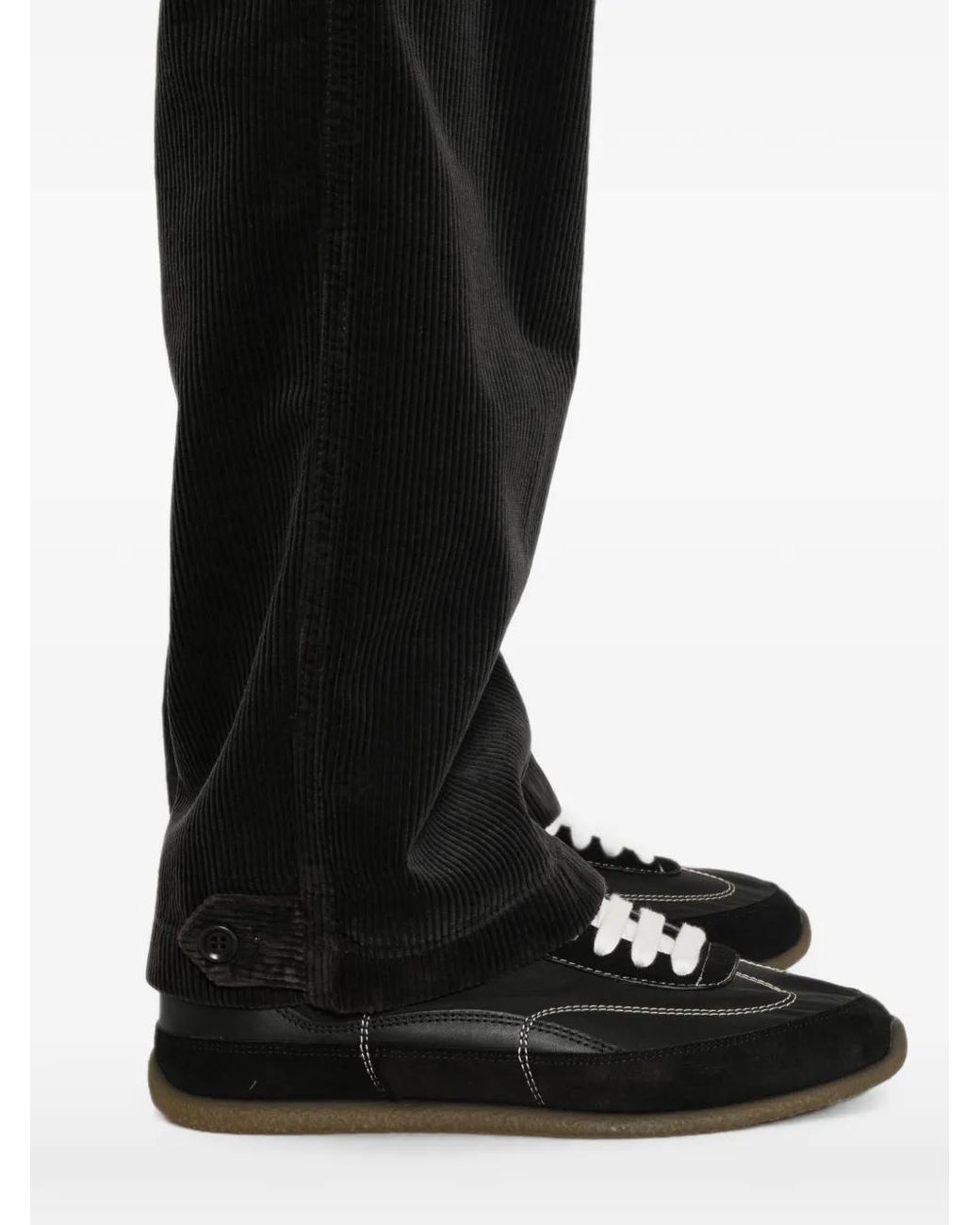 Aspesi Black Corduroy Patch-Pocket Trousers
