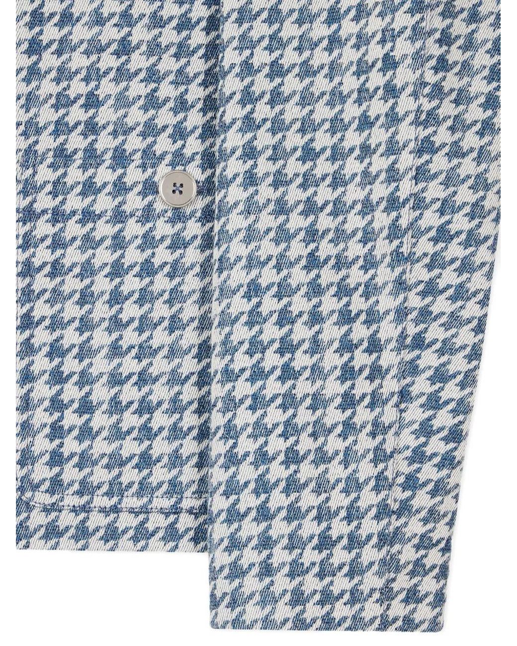 Paul Smith Blue Houndstooth-Pattern Jacket