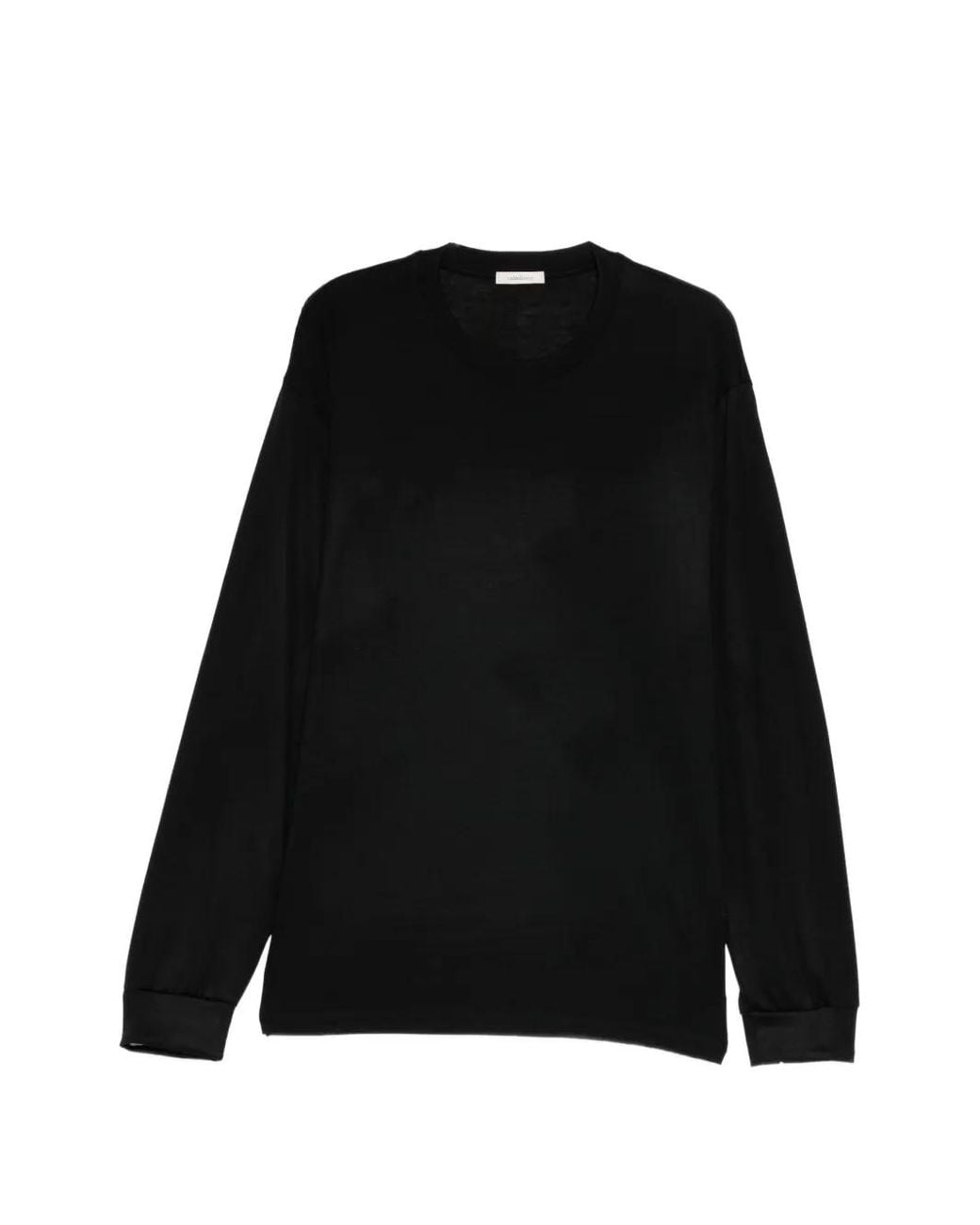 CALMLENCE Black Wool Long-Sleeve T-Shirt for men