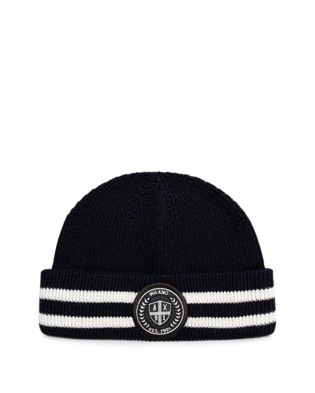 ARMANI EXCHANGE Beanie Mit Logo-Patch in Black für Herren