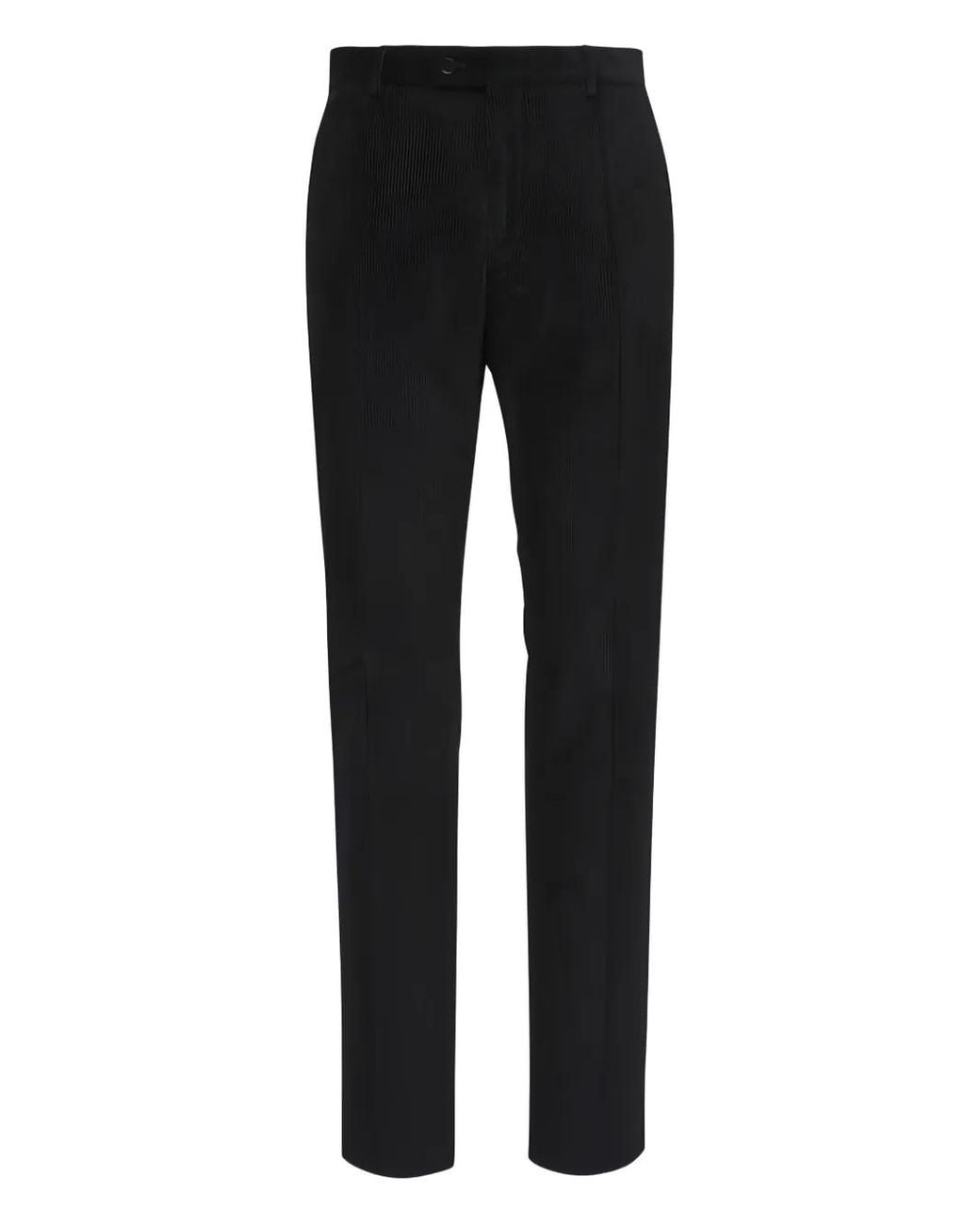 Maurizio Baldassari Black Corduroy-Texture Trousers for men