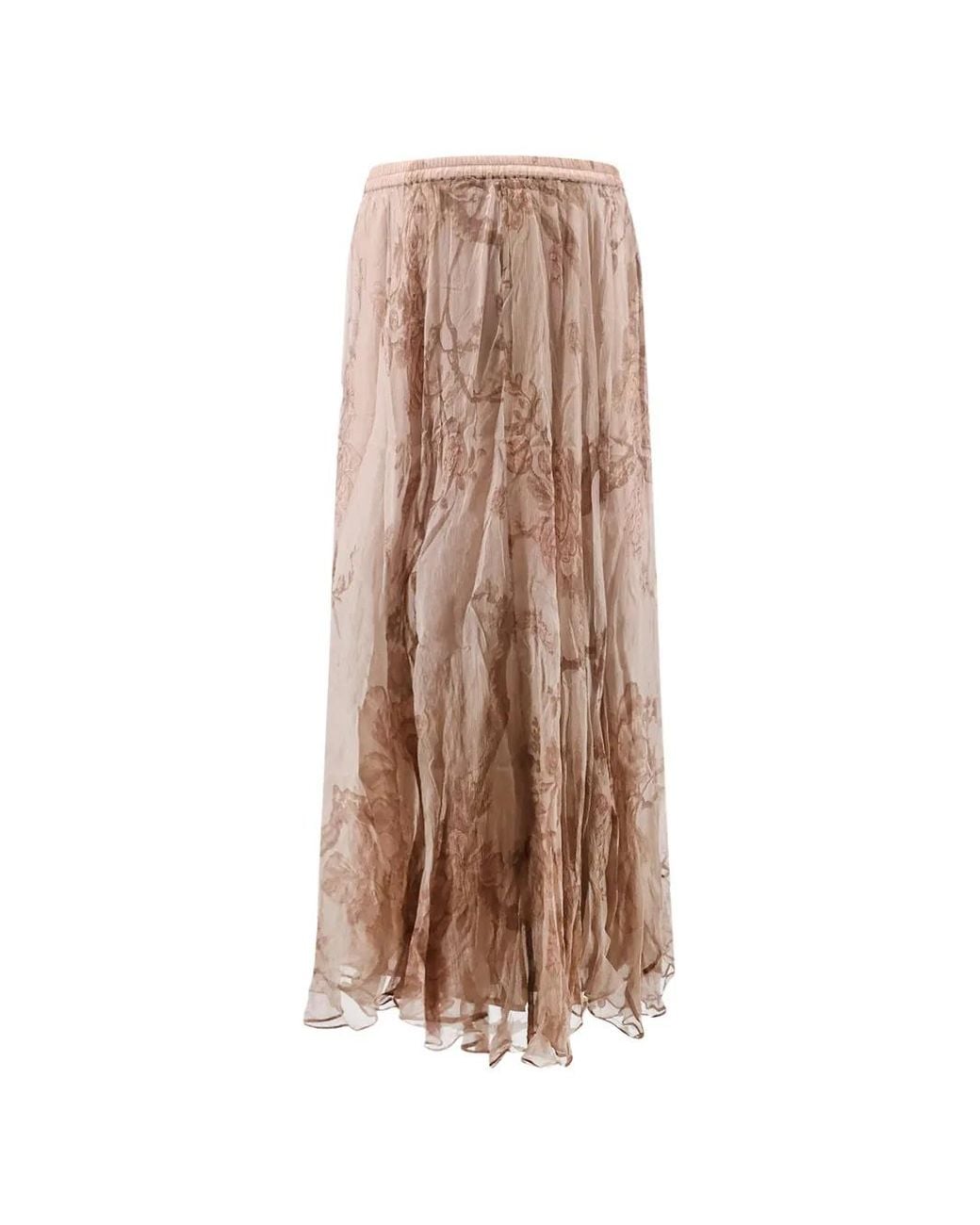 Mes Demoiselles Natural Gigi Floral-Pattern Maxi Skirt