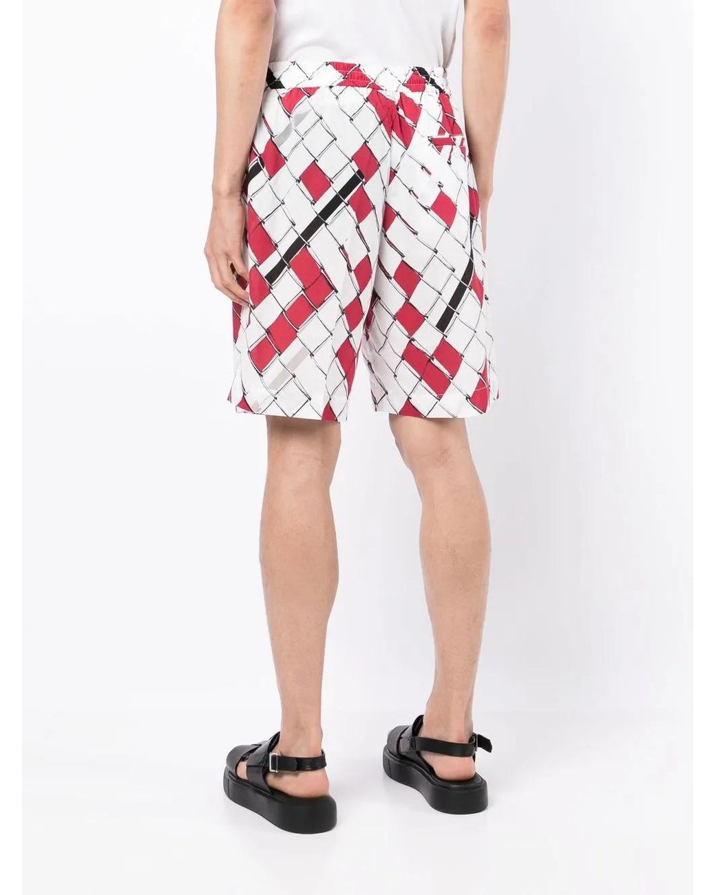3.1 Phillip Lim Red Woven-Print Deck Shorts for men