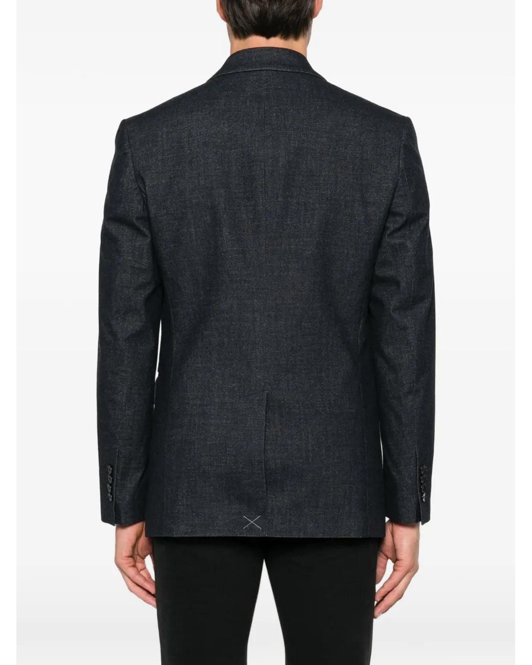 Dondup Blue Double-Breasted Peak-Lapel Blazer for men