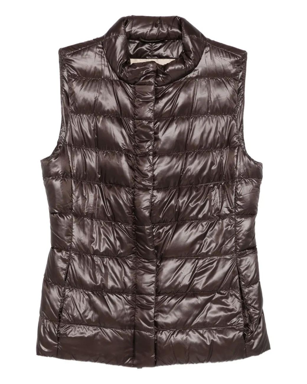 Herno Brown Quilted Sleeveless Vest