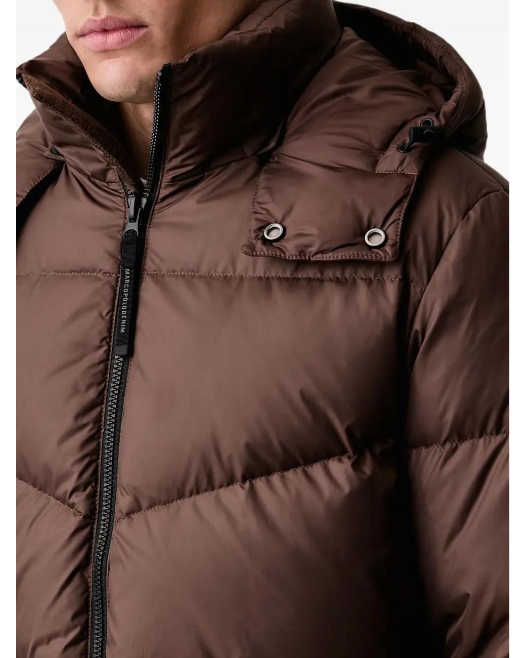 Marc O' Polo Brown Quilted Hooded Jacket for men