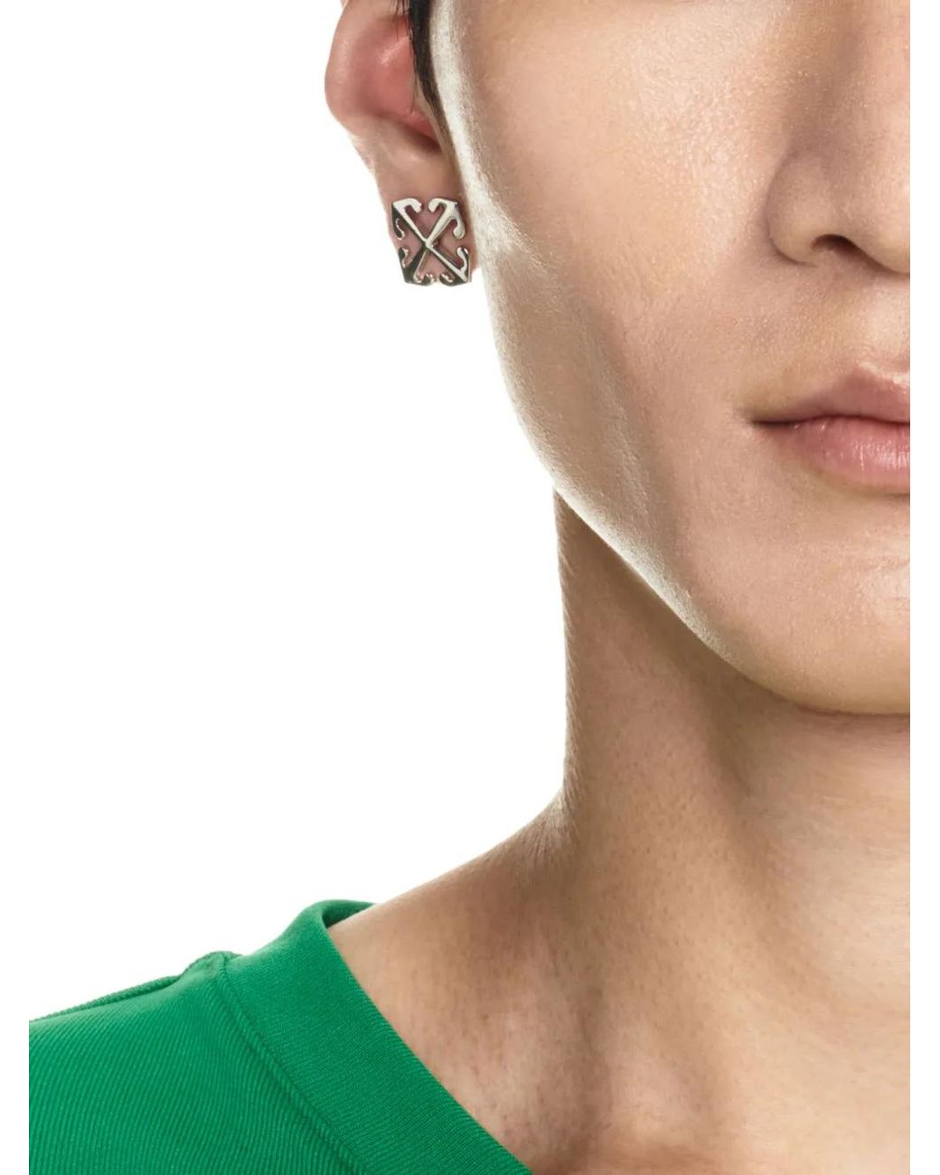 Off-White c/o Virgil Abloh White Arrow Stud Single Earring for men