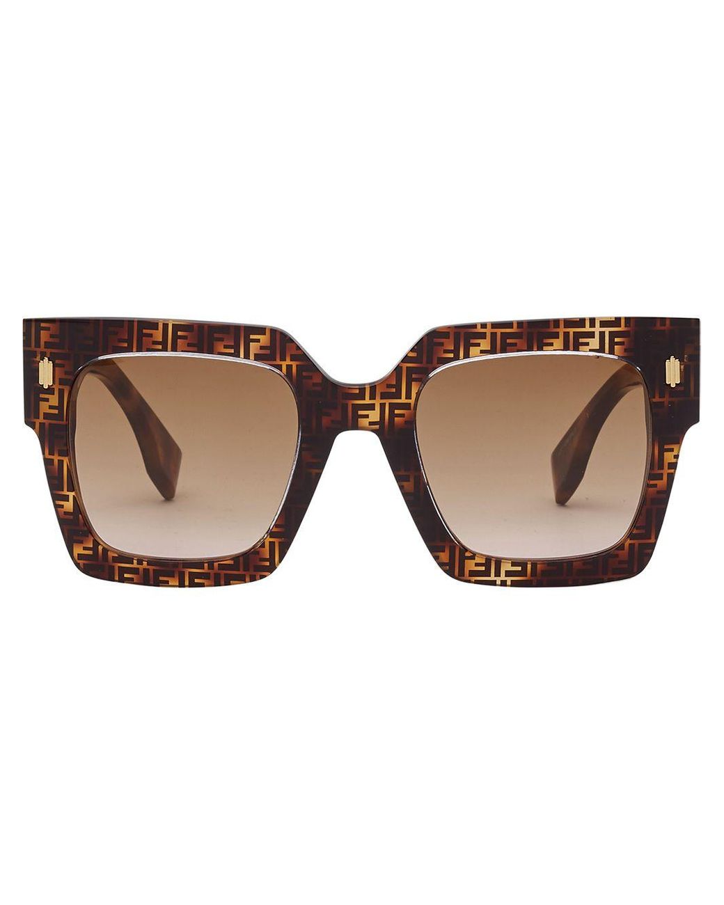 Fendi Roma Square-frame Sunglasses in Brown | Lyst