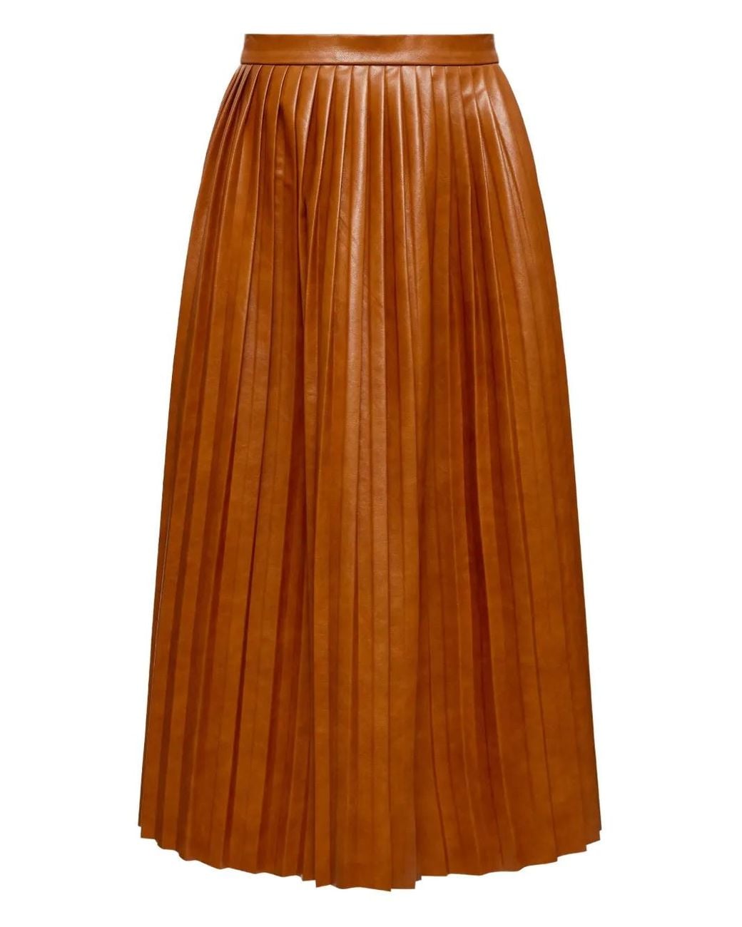 MM6 by Maison Margiela Brown Jupe Mi-Longue À Design Plissé