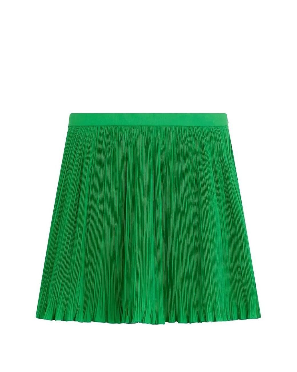RED Valentino Green Pleated Mini Skirt