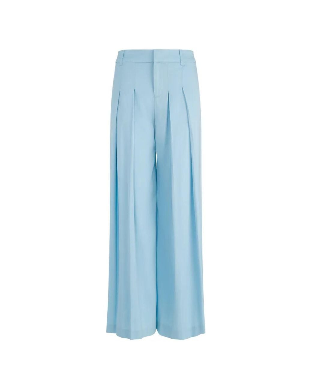 Alice + Olivia Blue Blaire Pleated Trousers