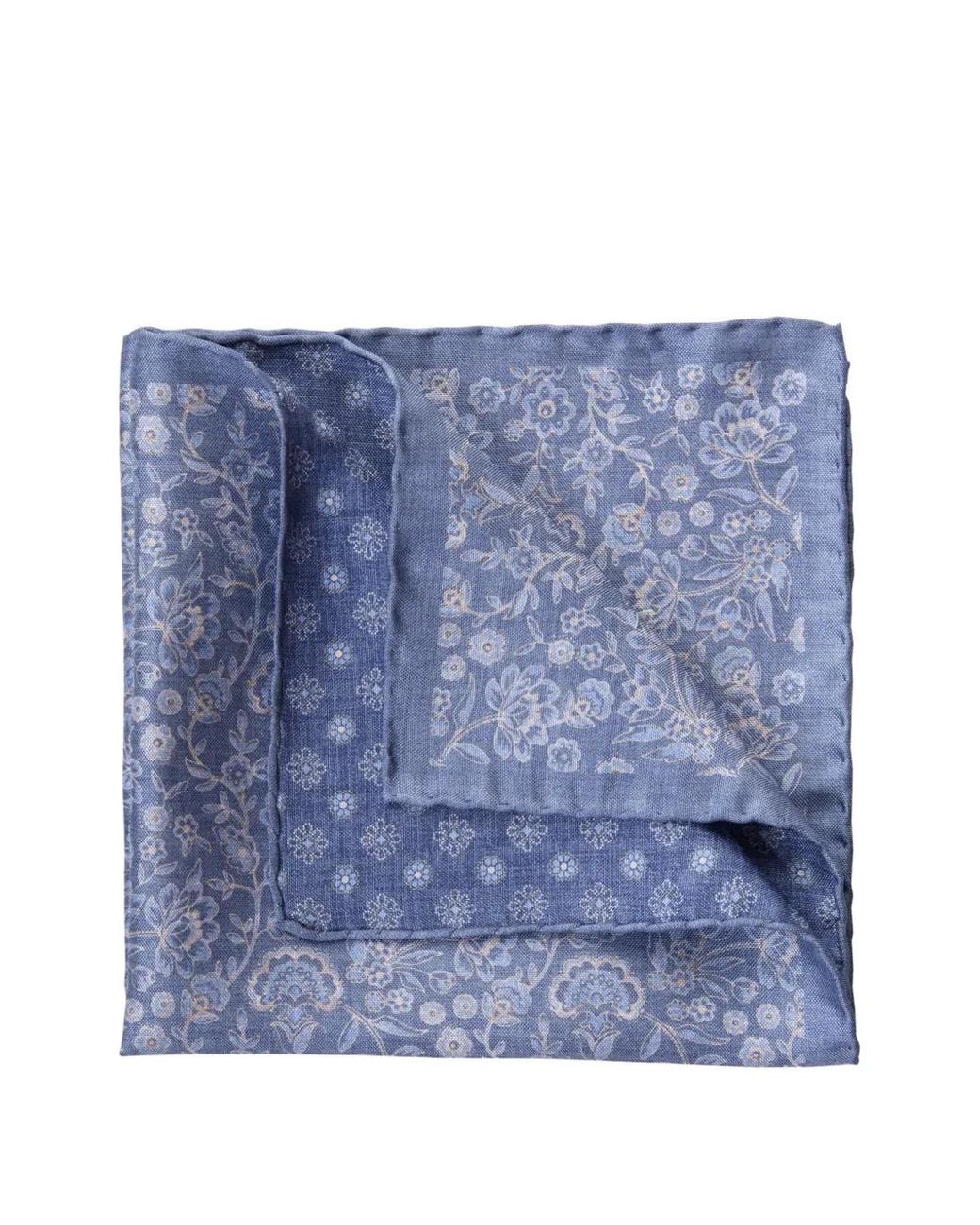 Elizabetta Doppelseitiges Pascal Einstecktuch Mit Blumenprint in Blue für Herren
