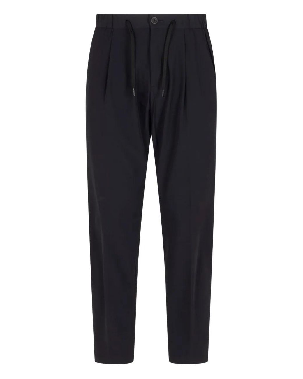 Herno Blue Drawstring-Waist Straight-Leg Trousers for men