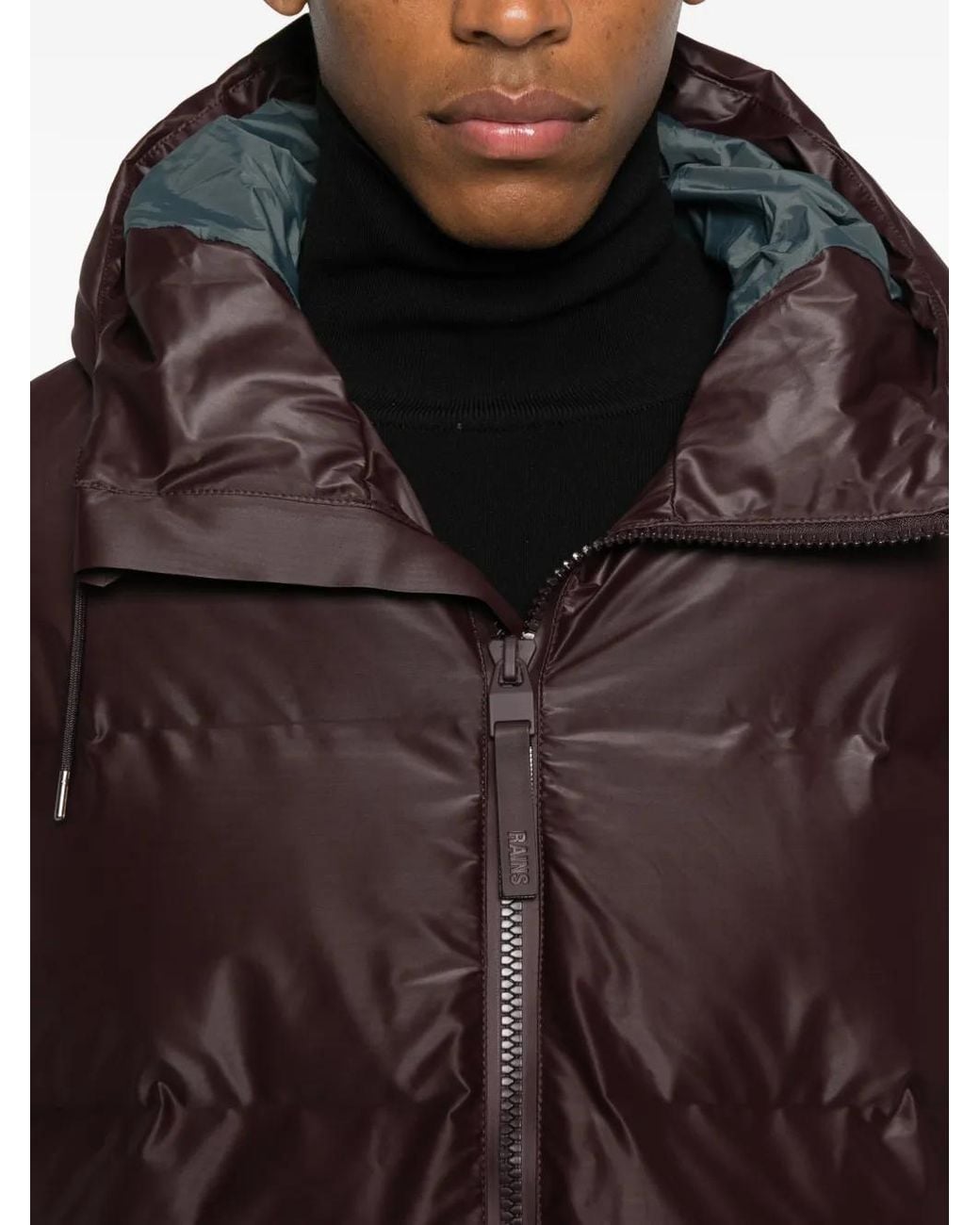 Rains Brown Alta Hooded Zip-Fastening Jacket