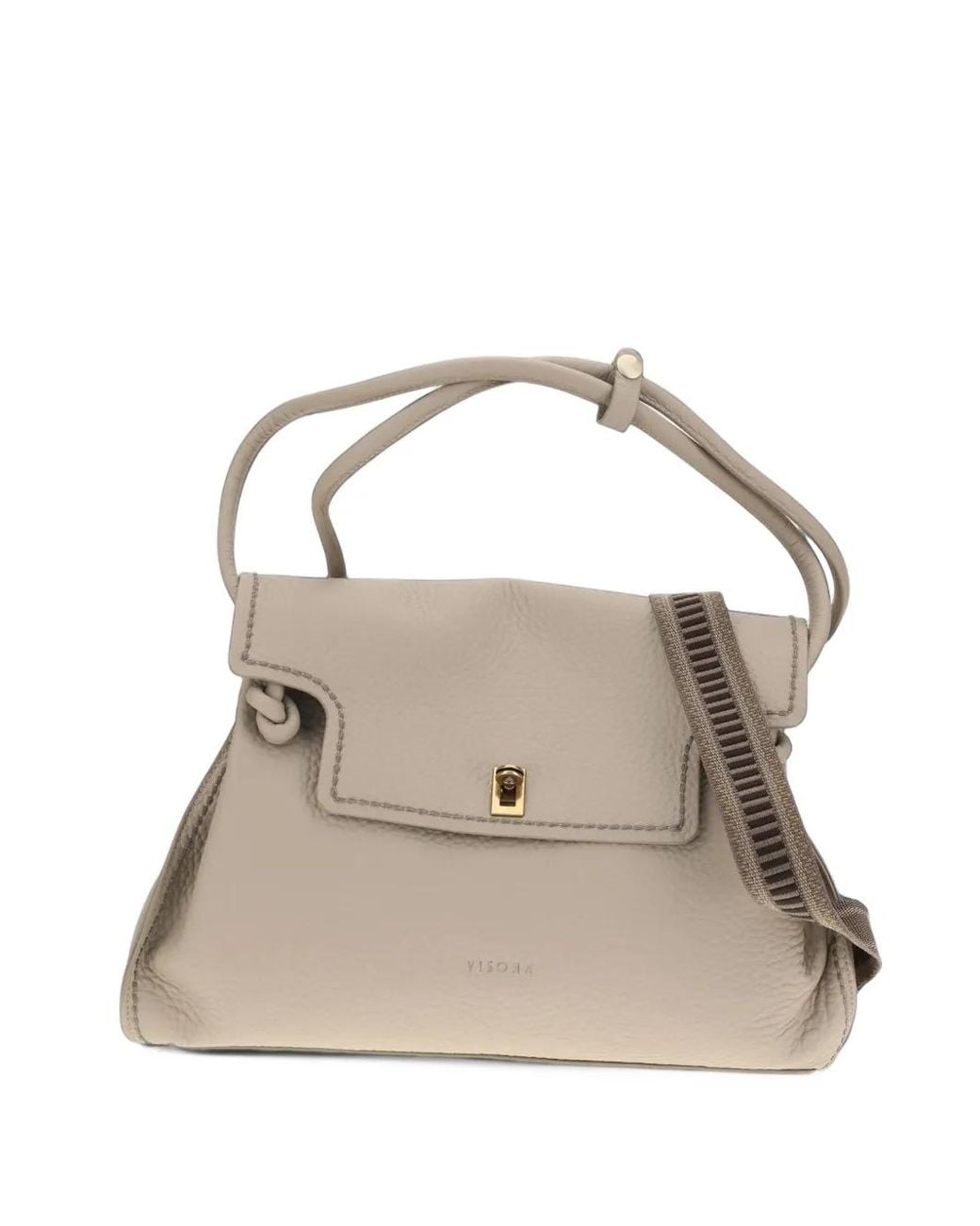 VISONA Metallic Queen Grained-Leather Tote Bag
