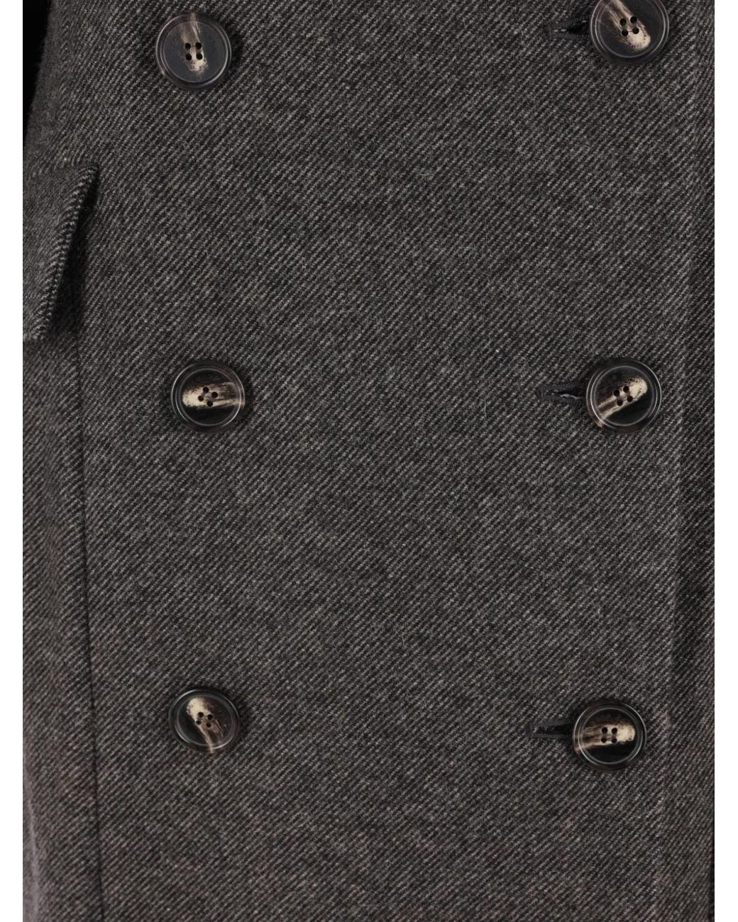 Simone Rocha Black Crystal-Embellished Double-Breasted Coat