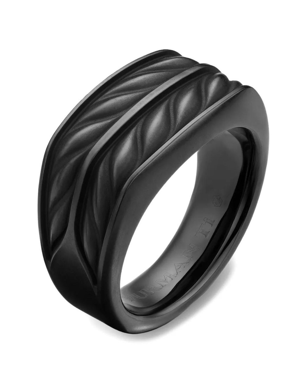 David Yurman Black Chevron Three Sided Signet Ring for men