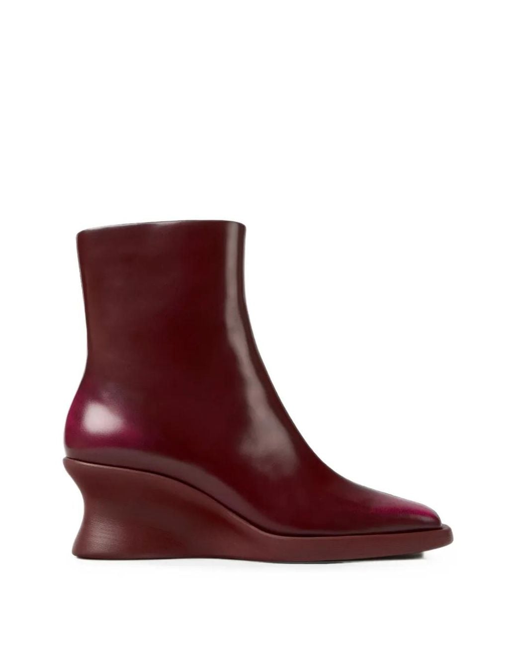 Camper Red Louise Wedge Ankle Boots