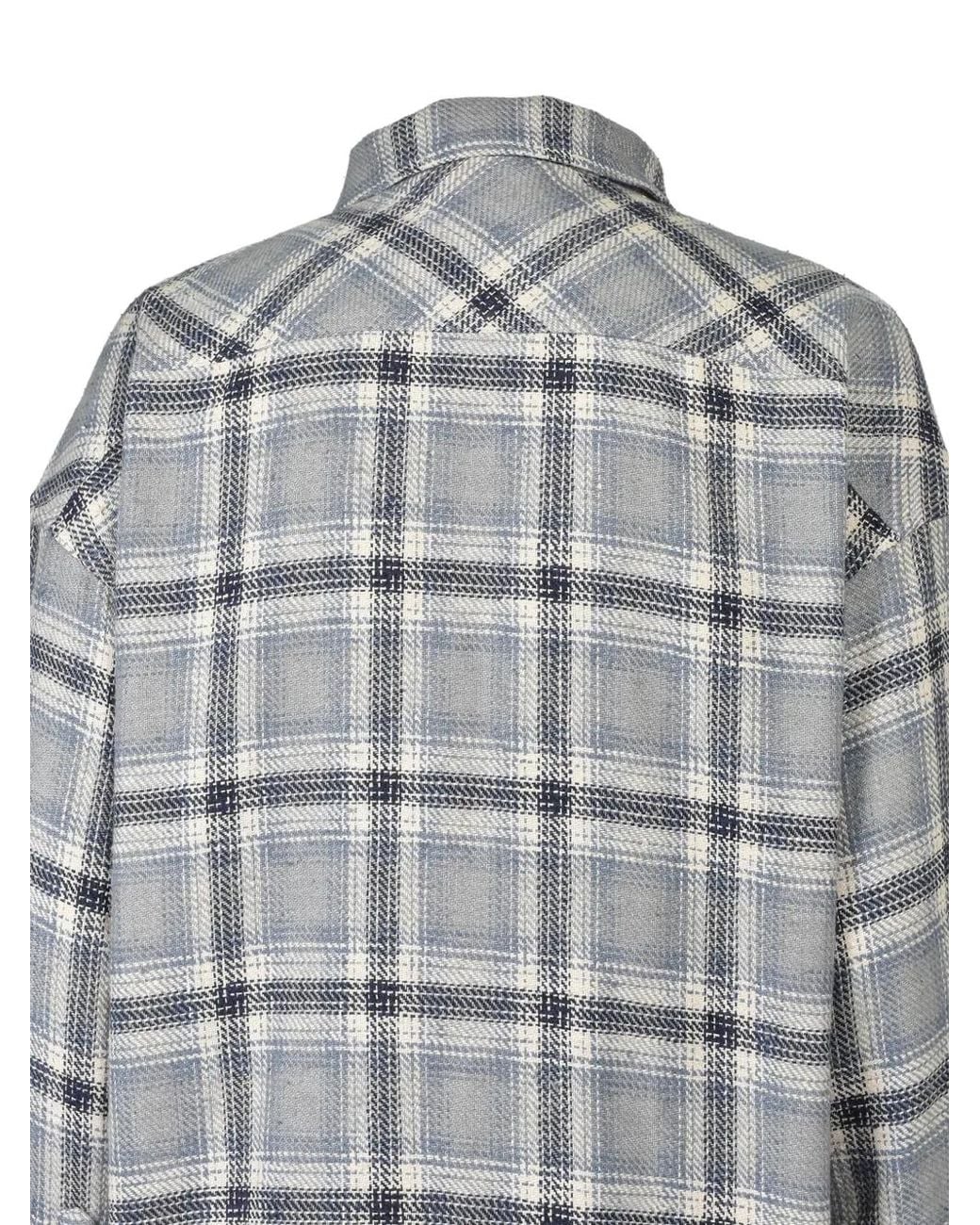 BREATH Gray Bdu Check-Pattern Multi-Pocket Shirt Jacket for men