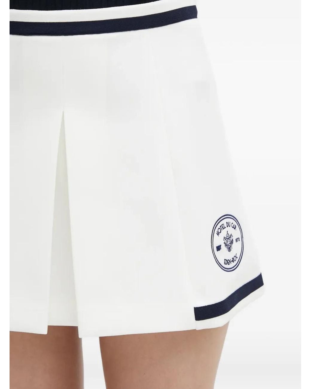 Sporty & Rich White Hotel Eden Roc Mini Skirt
