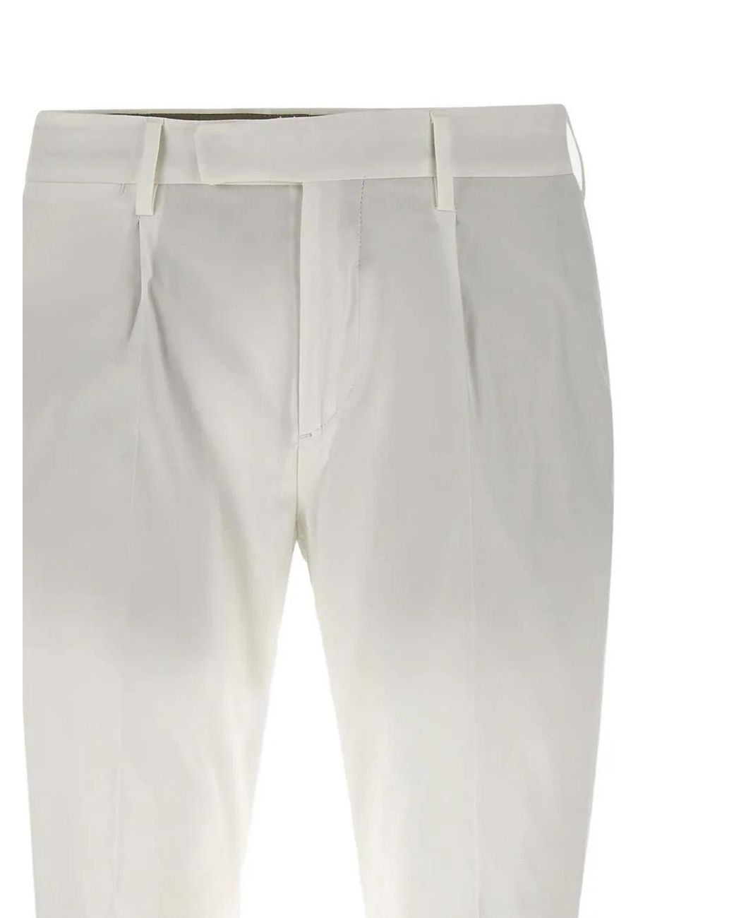 Devore White Pleated Trousers for men