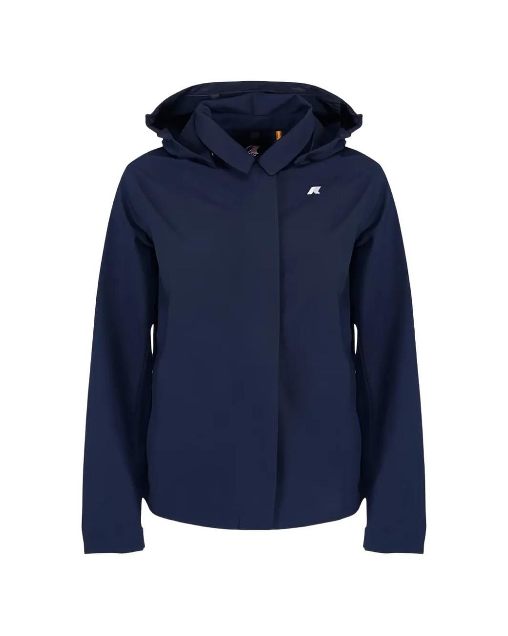 K-Way Blue Bleizou Hooded Logo-Print Jacket