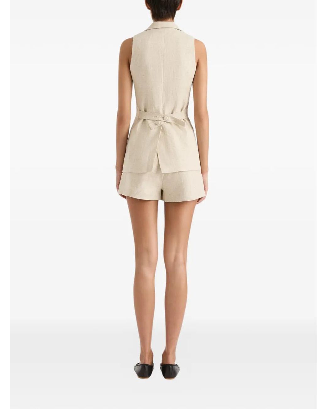 Faithfull The Brand White Josette Button Vest