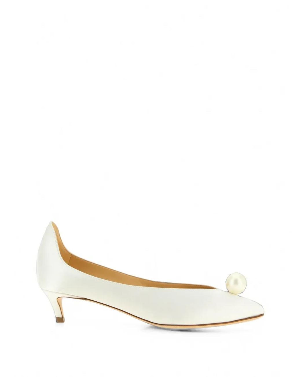 Magda Butrym White Satin-Finish Heeled Pumps