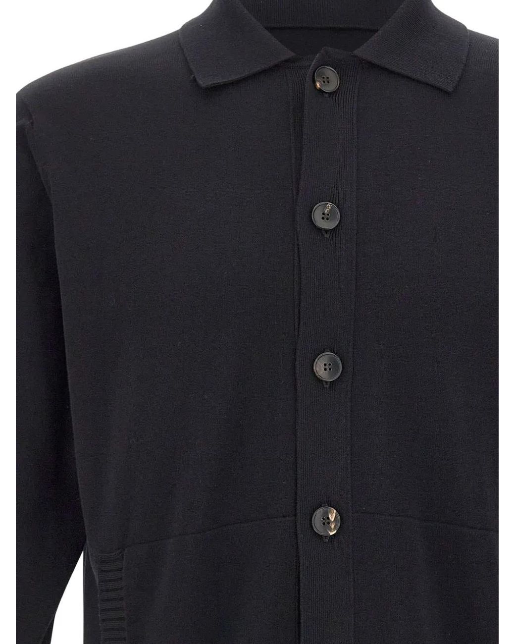 FILIPPO DE LAURENTIIS Blue Button-Fastening Polo-Collar Cardigan for men