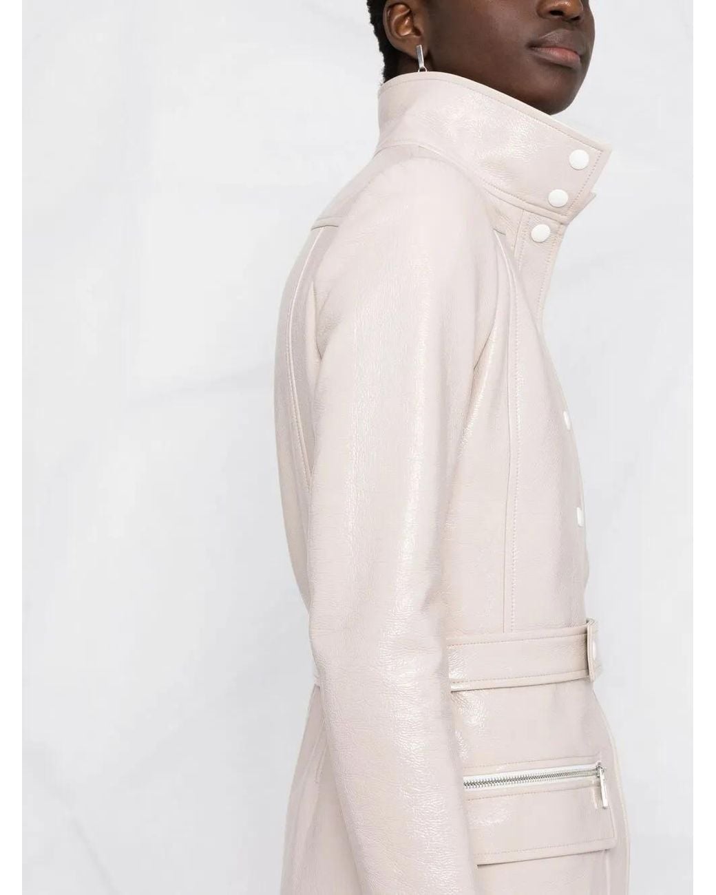 Courreges Multicolor Logo-Appliqué Vinyl Trench Coat