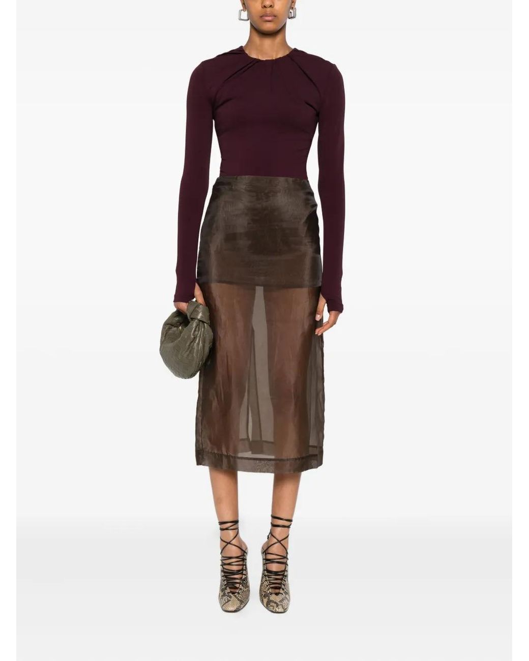 Viktor & Rolf Purple Draped-Neckline Bodysuit