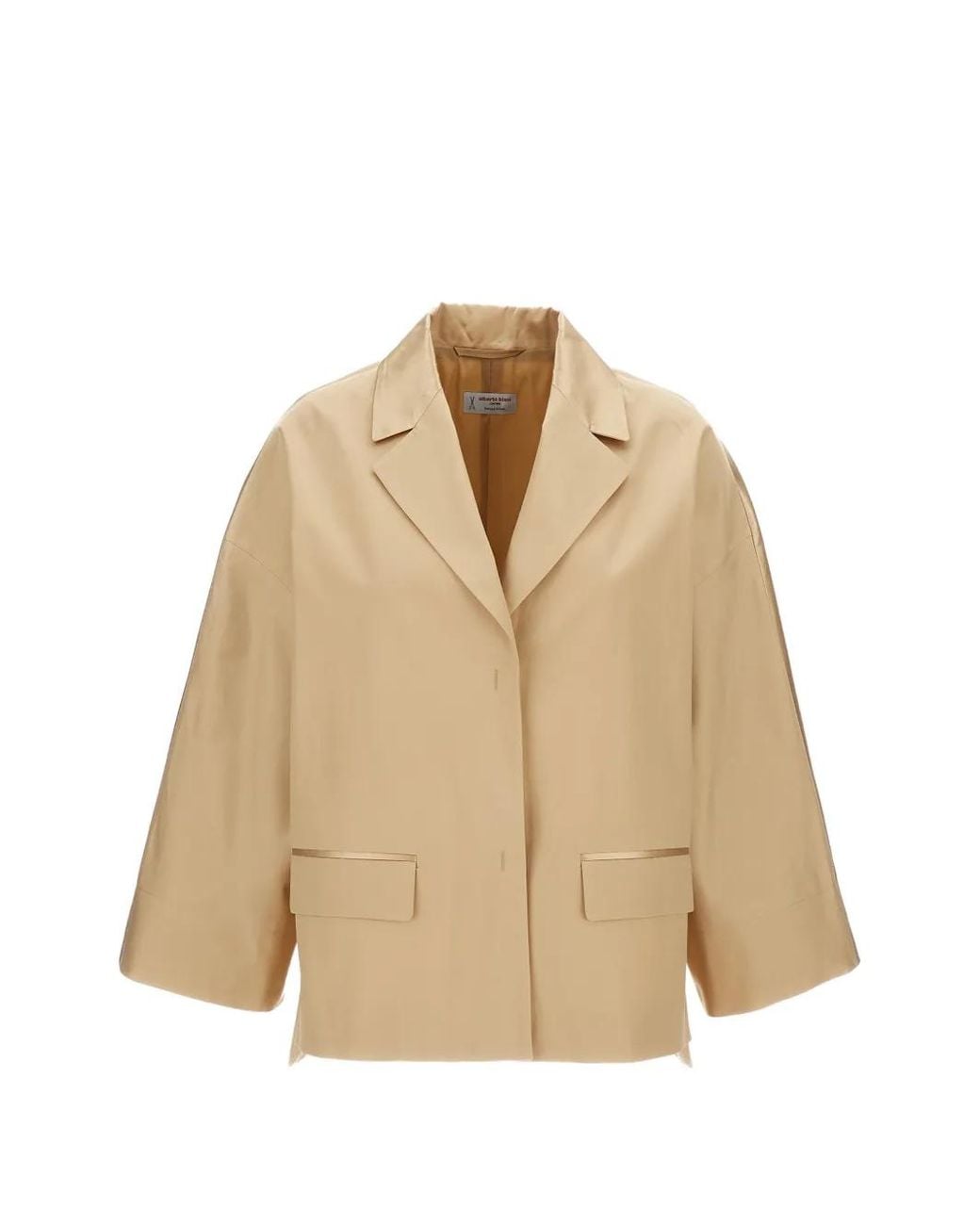 Alberto Biani Natural Dropped-Shoulder Notched-Lapels Jacket