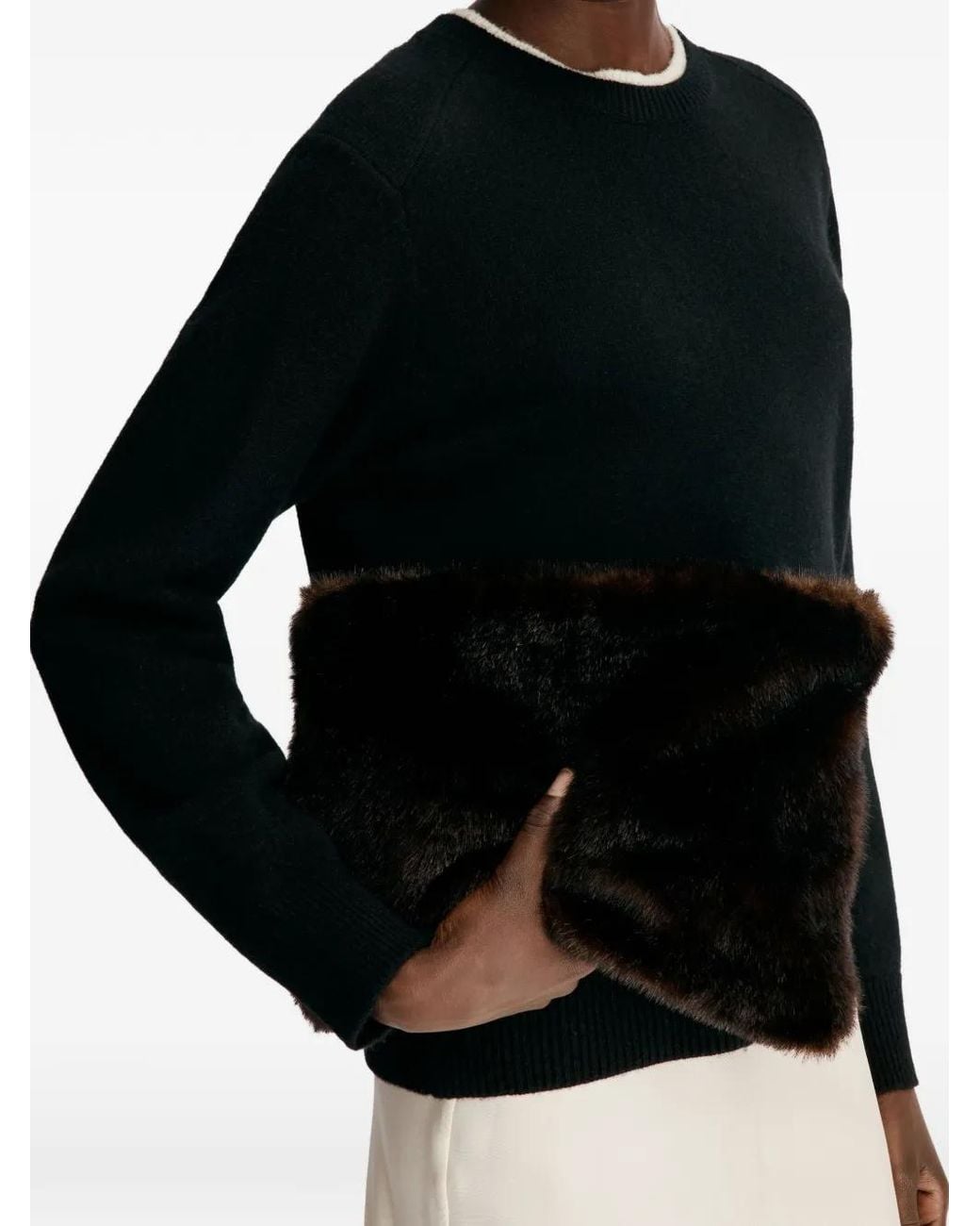 Loulou de Saison Black Bicolor Cashemere Sweater