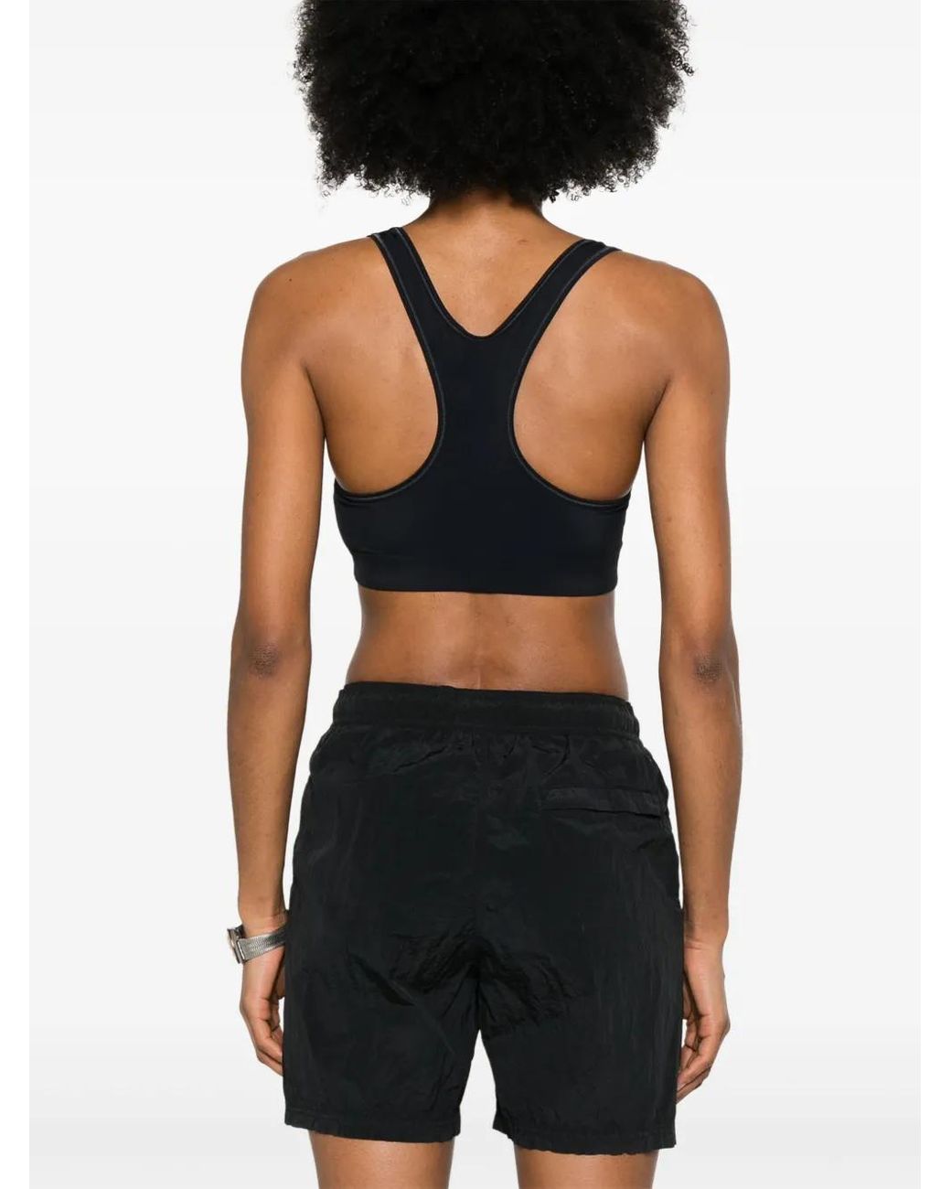 Jil Sander Black Logo-Print Sports Bra