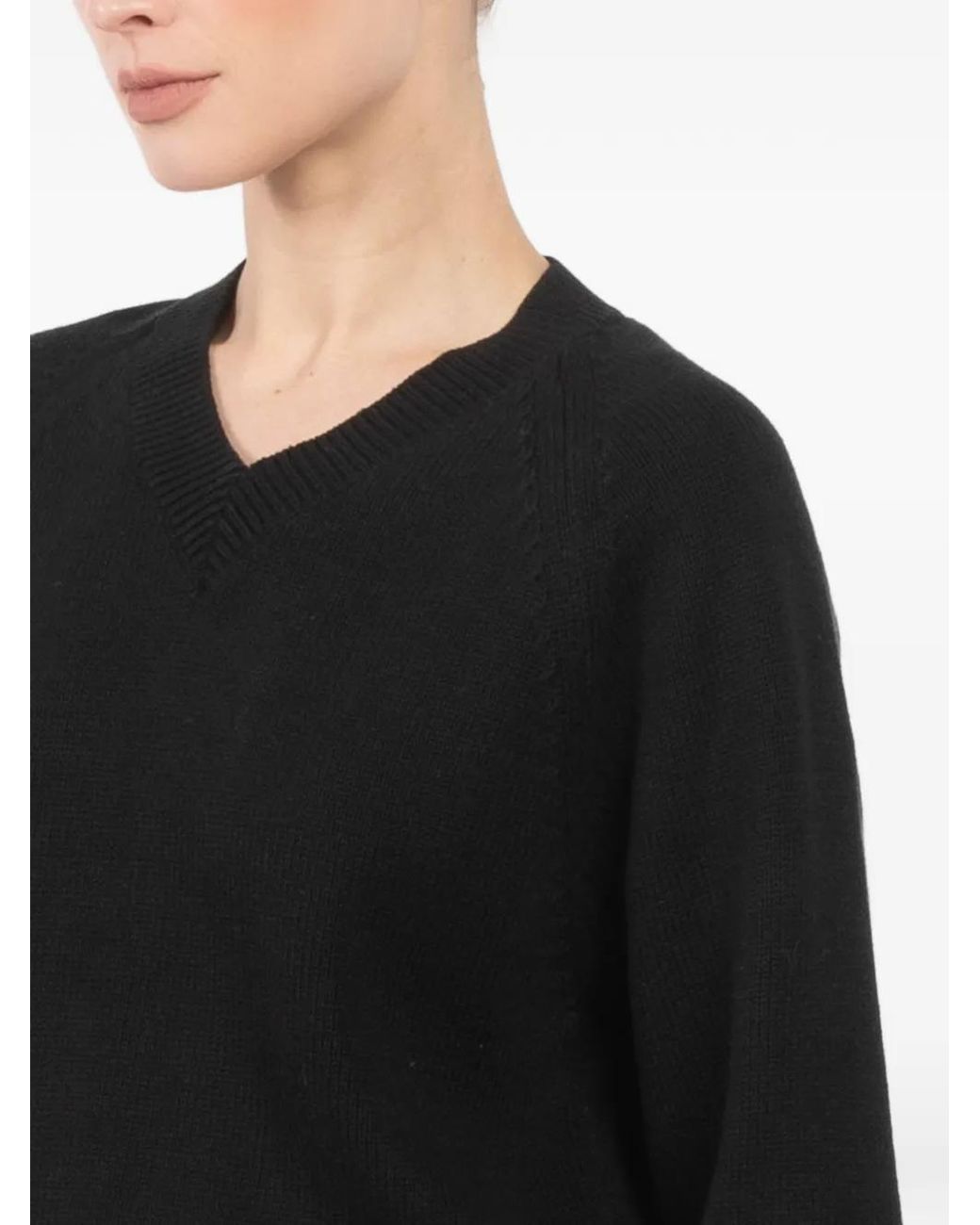 High Sport Black Veronica V-Neck Sweater
