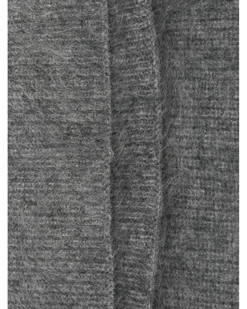 ABSOLUT CASHMERE Gray Ribbed Scarf