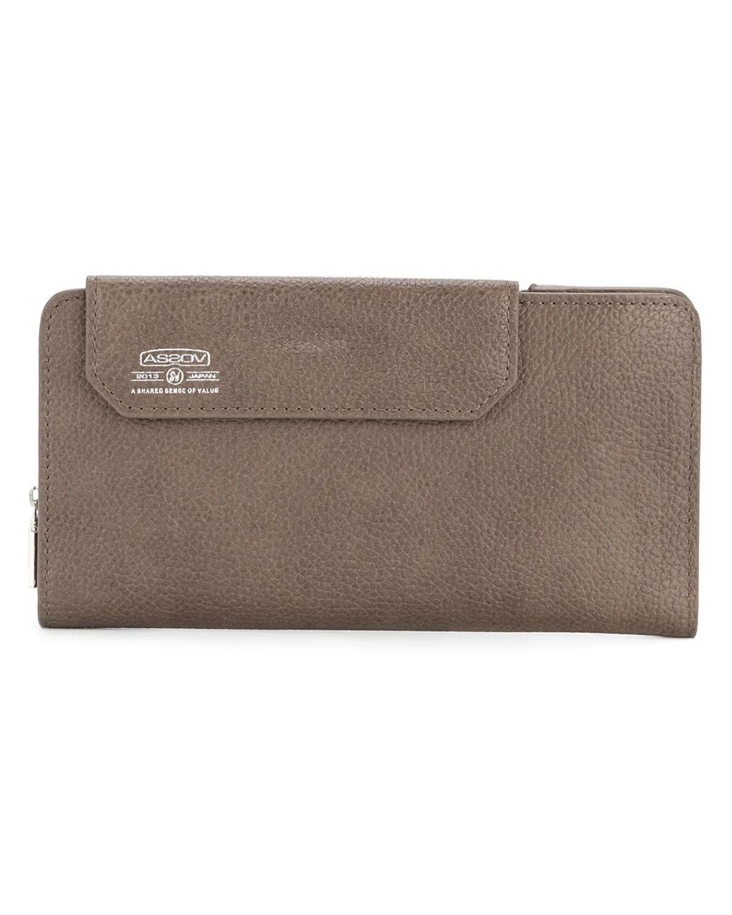 As2ov Brown Shrink Long Wallet for men