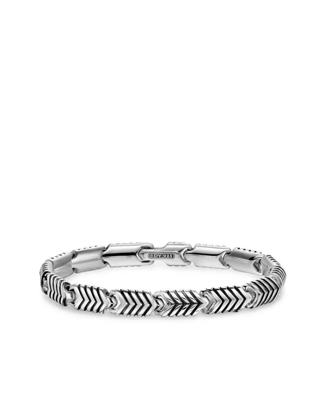 David Yurman White Sterling Chevron-Link Bracelet for men