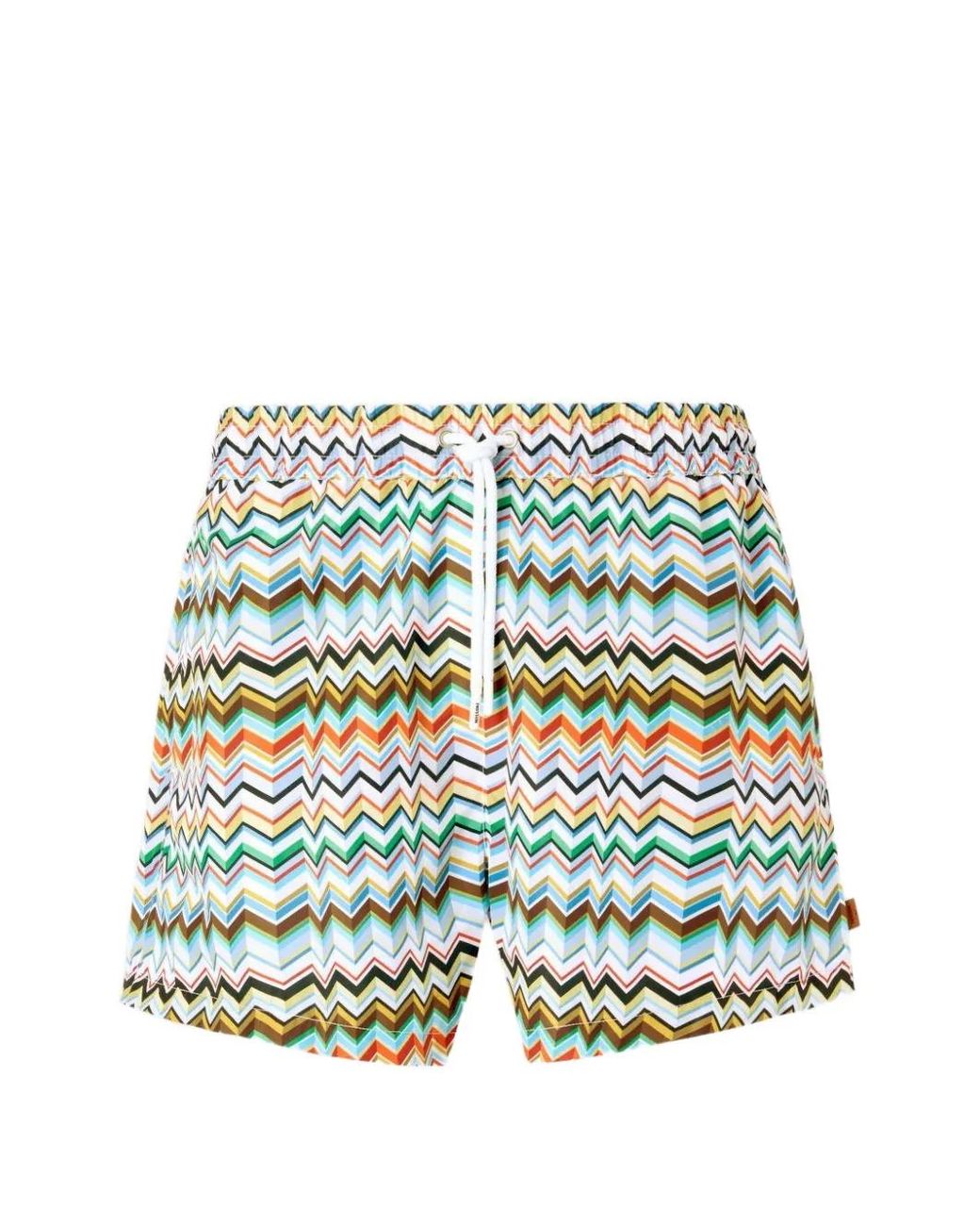 Missoni Green Swimsuit With Zigzag Pattern for men