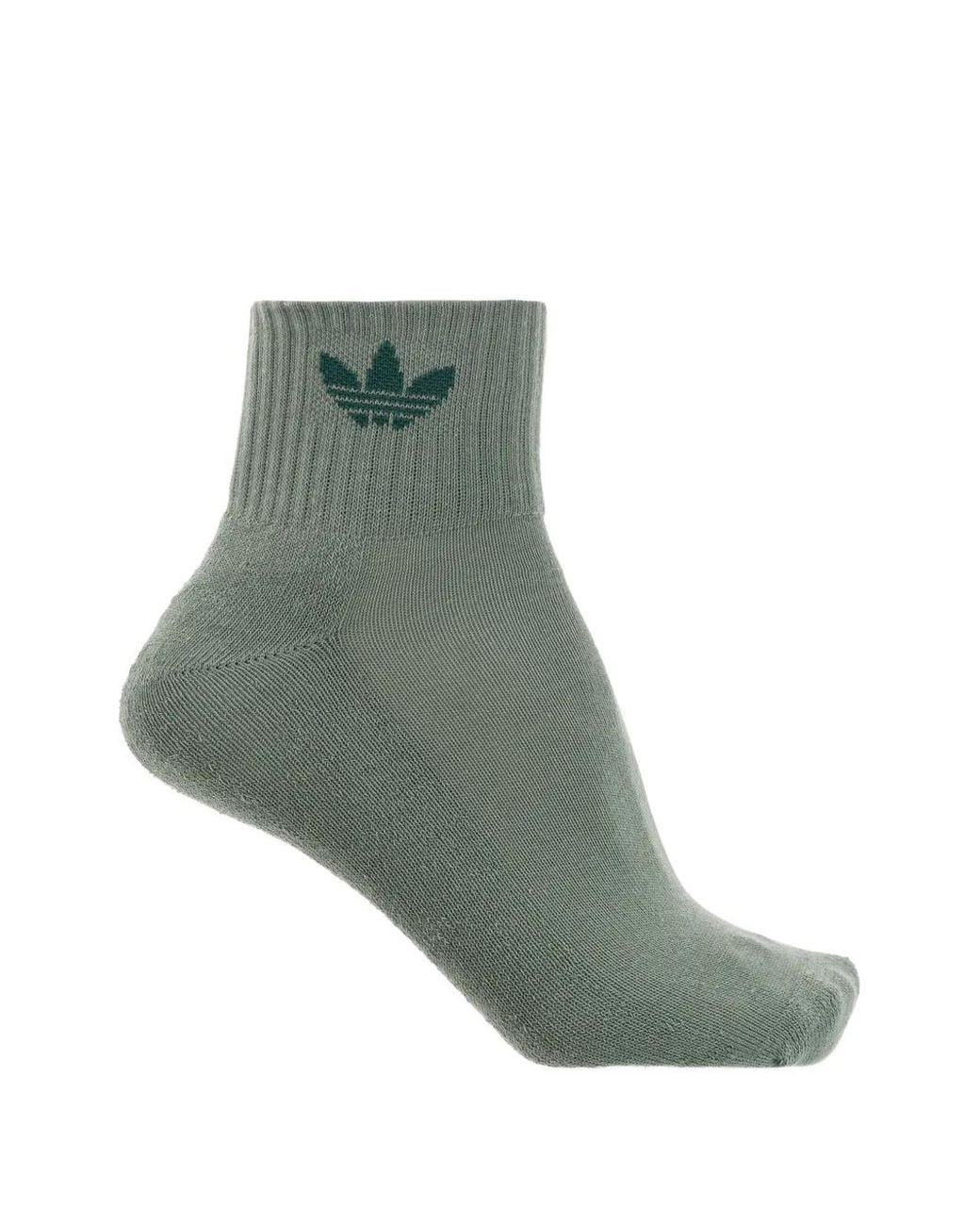 Adidas Green Trefoil Three-Pack Socks for men
