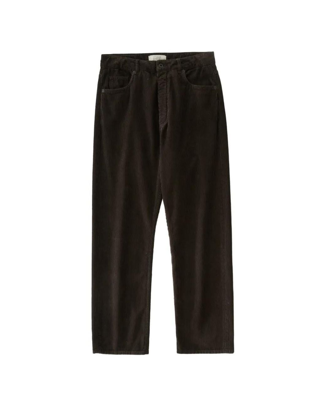 Studio Nicholson Black Pantalon Riso En Velours Côtelé for men
