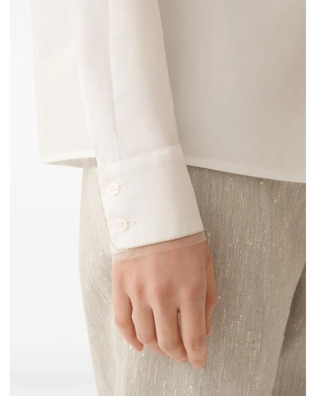Fabiana Filippi White Buttoned Collar Shirt