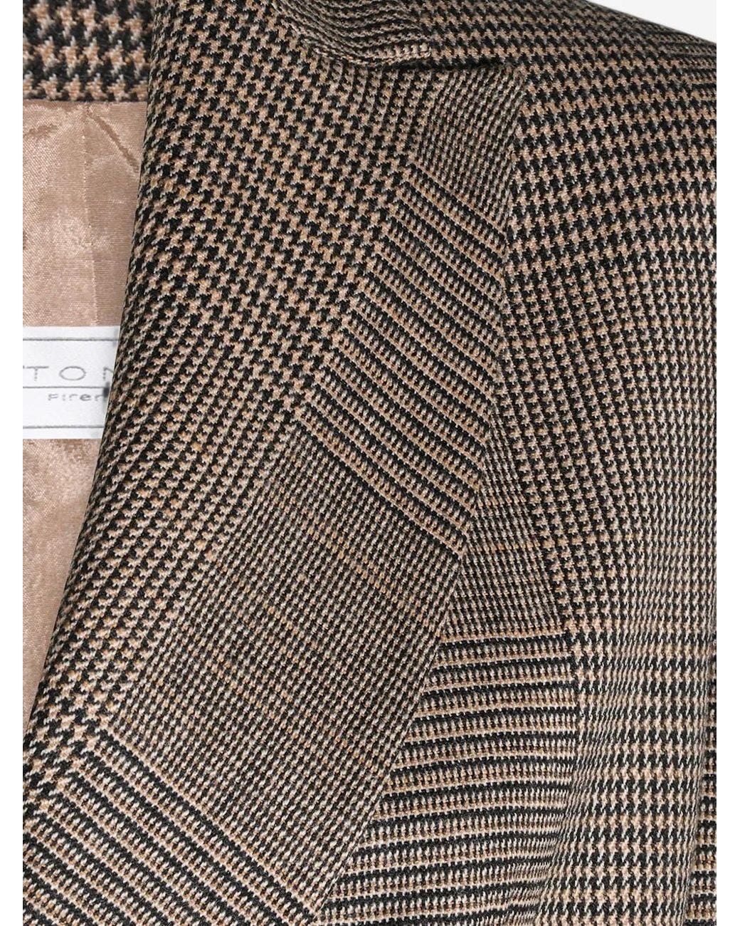Antonelli Brown Houndstooth Double-Breasted Blazer