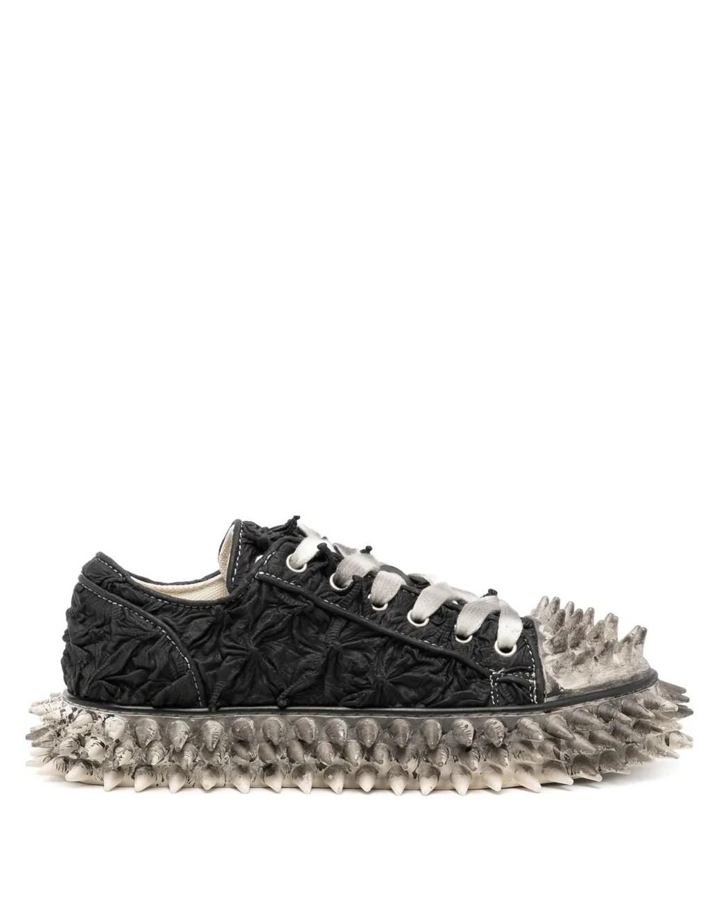 Doublet Spike-Effect Lace-Up Sneakers in Black for Men | Lyst