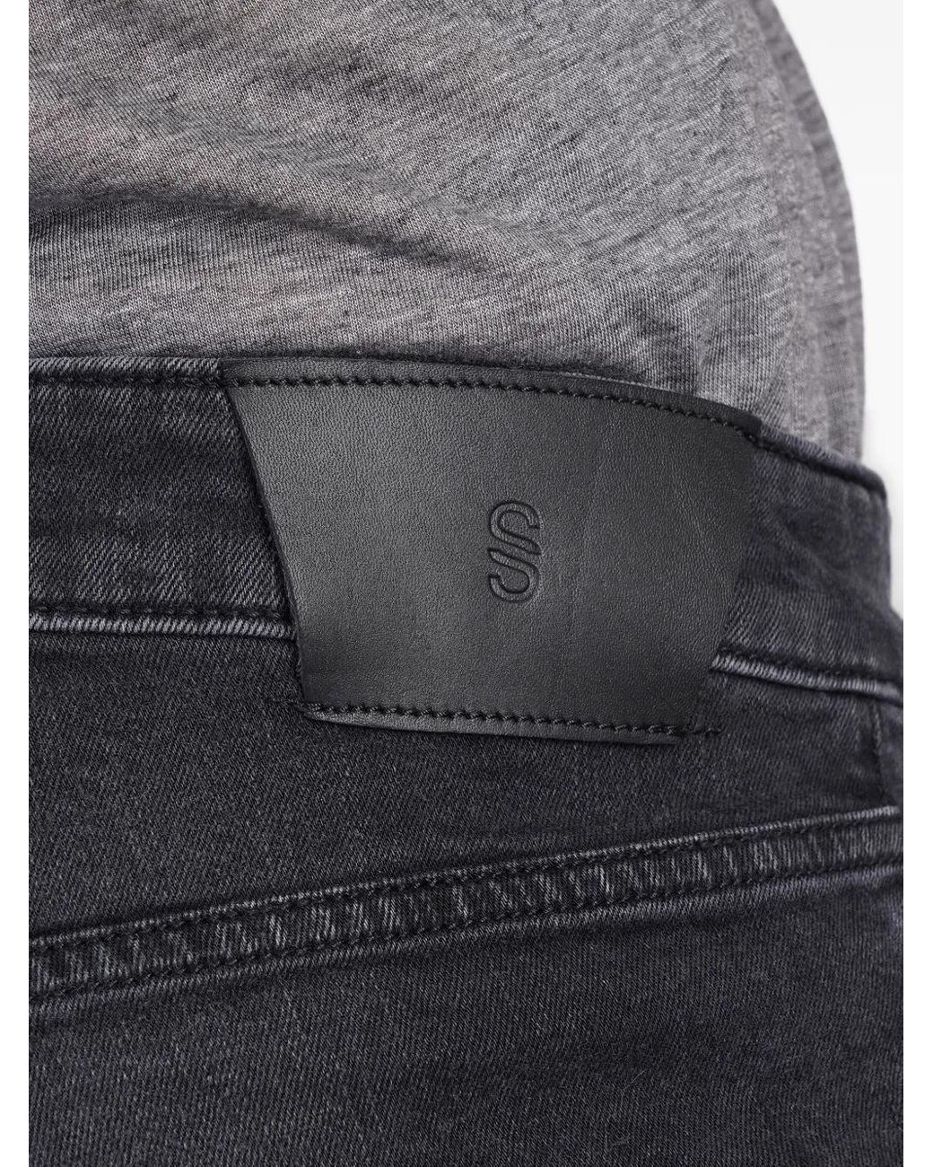 Salvatore Santoro Black Logo-Patch Jeans for men