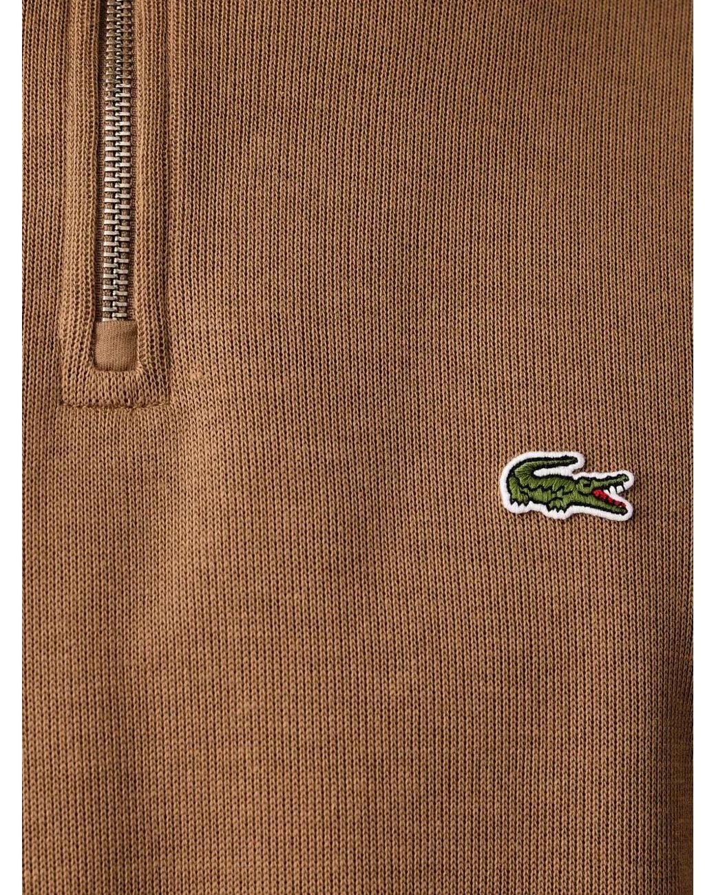 Lacoste Blue Quarter-Zip Logo-Patch Sweater for men