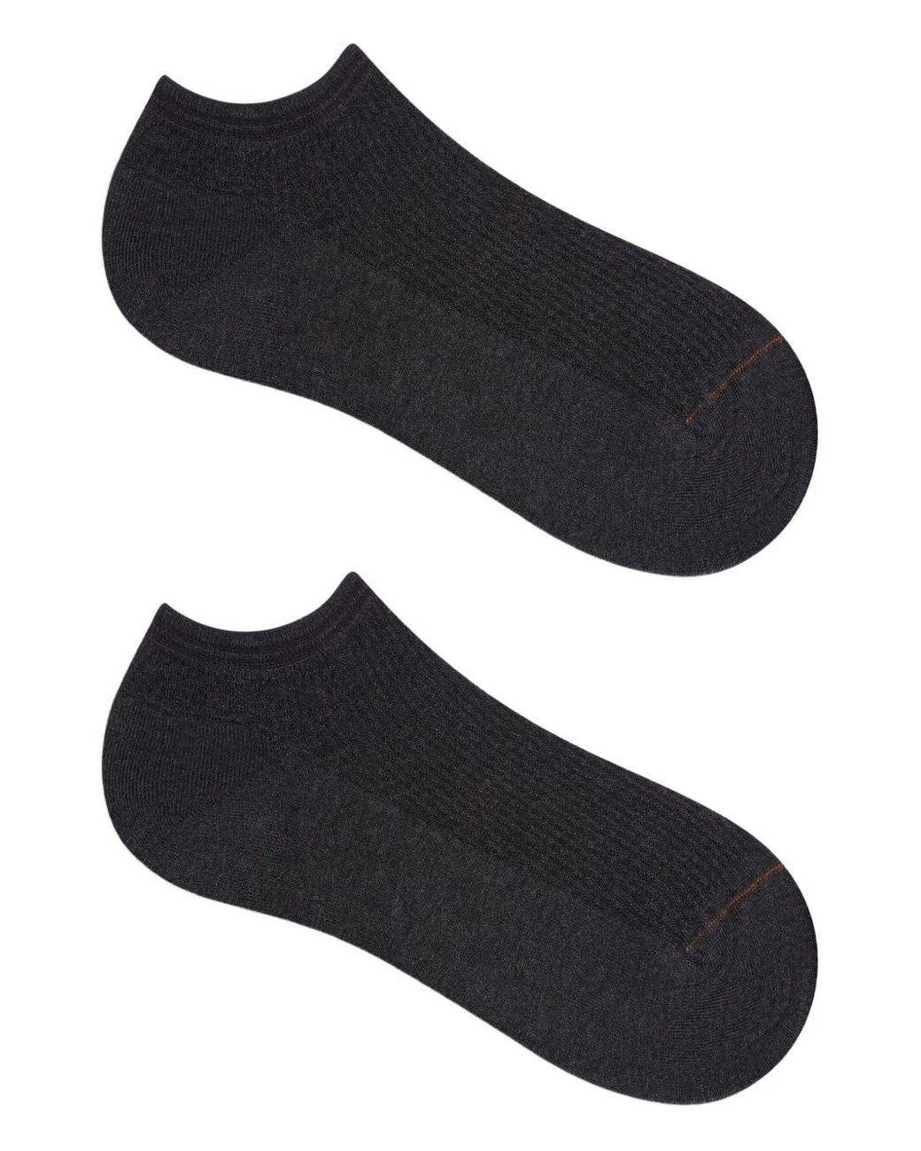Zegna Black Ribbed-Knit Cotton Low-Cut Socks for men